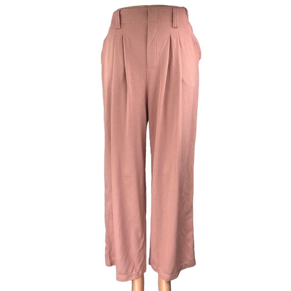 NEW Halara Women's Pink High Waisted Pleated Wide Leg Trousers Dress Pants Sz XS